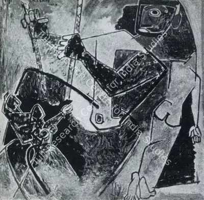 M.F. Husain (Artist), Pull, 1952, Painting