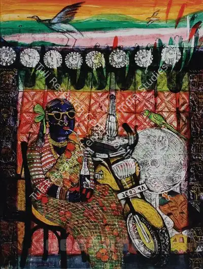 A. Rajeswara Rao (Artist), Late Marriage, 2004, Painting