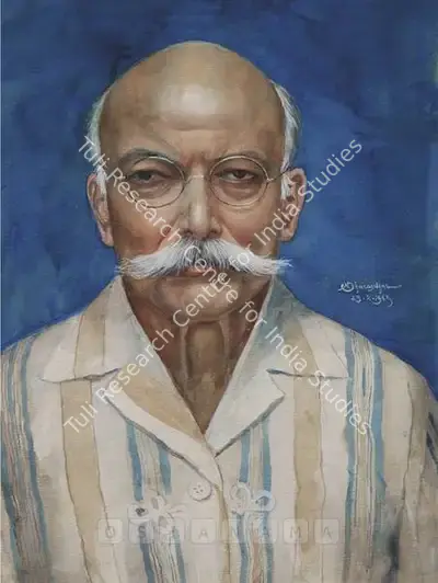 M.V. Dhurandhar (Artist), Self Portrait, 1943, Painting