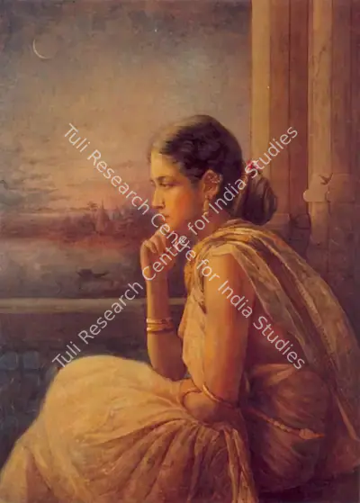 Khagen Roy (Artist), A Young Man holding a Flower, Painting