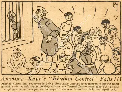 Basu Chatterjee (Cartoonist), Amrita Kaur's Rhythm Control Fails !!, 1952, Cartoons