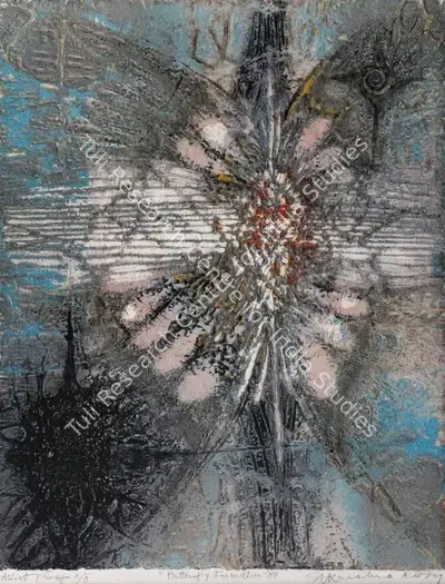 Krishna Reddy (Artist), Butterfly Formation, 1957, Graphic Art