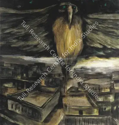 Shuvaprassana (Artist), The Owl, Painting