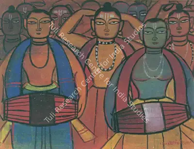 Jamini Roy (Artist), Santhal Drummers, 1934, Painting