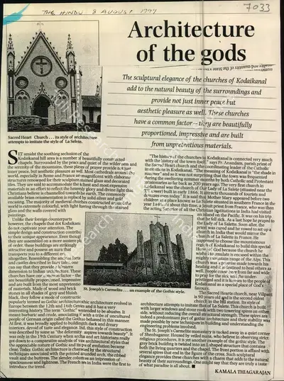 Kamala Thiagarajan (Reporter), Architecture of the gods, 1999, Newspaper Clipping