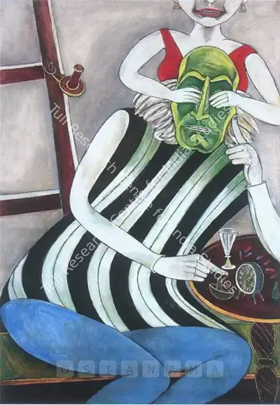 Sen, Paritosh (Artist). Hasya Rasa - Or Comic Sentiment. Acrylic on canvas, 2002 | Painting | FineArts | 00598166