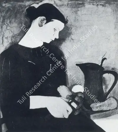 Amrita Sher-Gil (Artist), Potato Peeler, 1938, Painting
