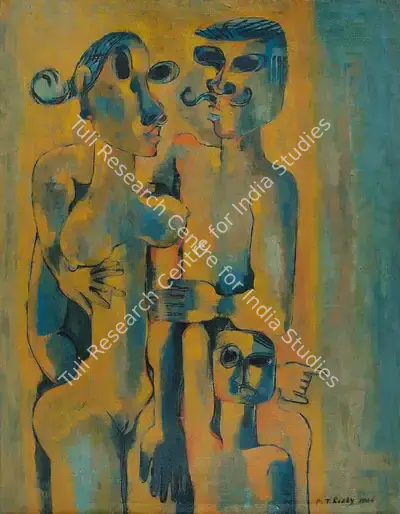 P.T. Reddy (Artist), Family, 1966, Painting