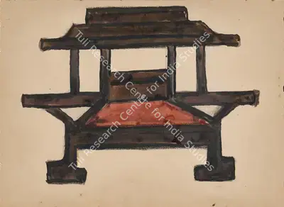 Rabindranath Tagore (Artist), A Chair Design, Drawing & Sketch
