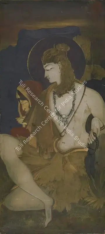Kshitindranath Majumdar (Artist), Untitled (Shiv & Parvati), 1920, Painting