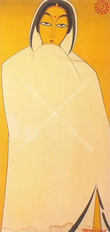 Roy, Jamini (Artist). A Woman Standing wearing a White Sari, n.d. | Painting, So.Del/09.10.92