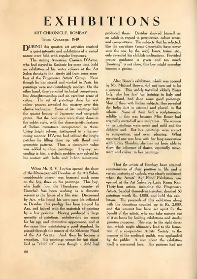 J. M. (Essayist), Exhibitions, 1949, Essay