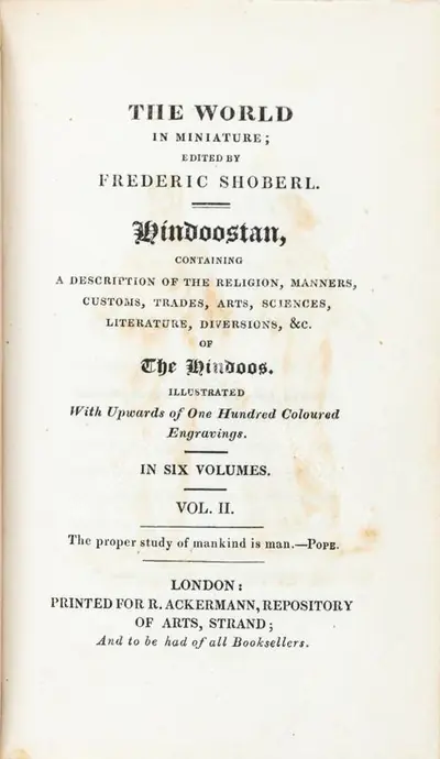 Frederic Shoberl (Editor), Hindoostan, 1822, Edited Antiquarian Book
