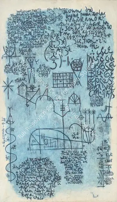 K.C.S. Paniker (Artist), Words and Symbols Series, 1964, Painting