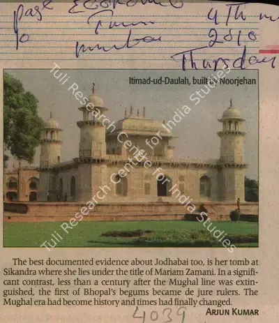 Arjun Kumar (Reporter), Itimad-ud-Daulah, Built by Noorjehan, 2010, Newspaper Clipping