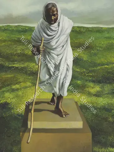 Bikash Bhattacharjee (Artist), Homage To Santu's Grandmother, 1982, Painting