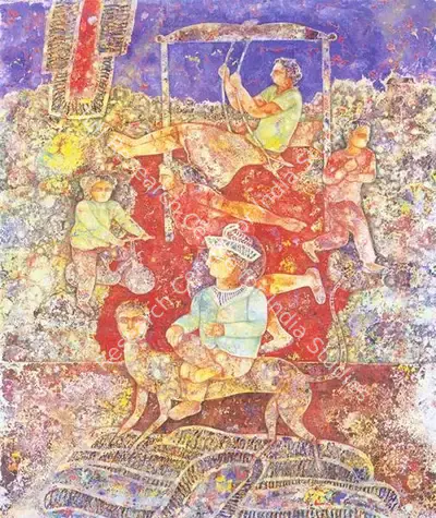 Sakti Burman (Artist), A Certain Moment In Time, 2004, Painting