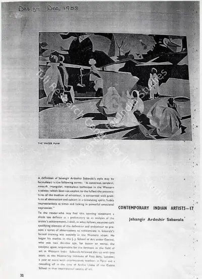 Jehangir Ardeshir Sabavala (Writer), Untitled, 1958, Newspaper Clipping
