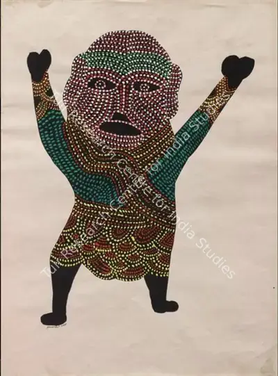 Jangarh Singh Shyam (Artist), Phulwari Devi (The Goddess Phulwari) (Gond Art), 1988, Painting