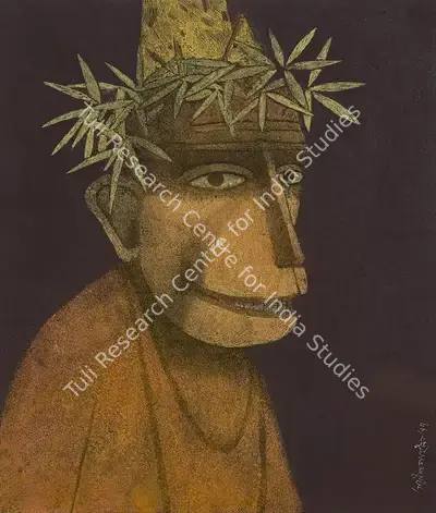 Ganesh Pyne (Artist), The Head, 1977, Painting