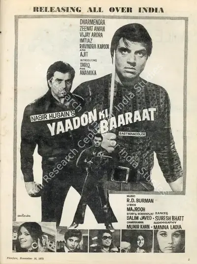 Nasir Husain (Producer), Yaadon Ki Baaraat, 1973, Advertisement