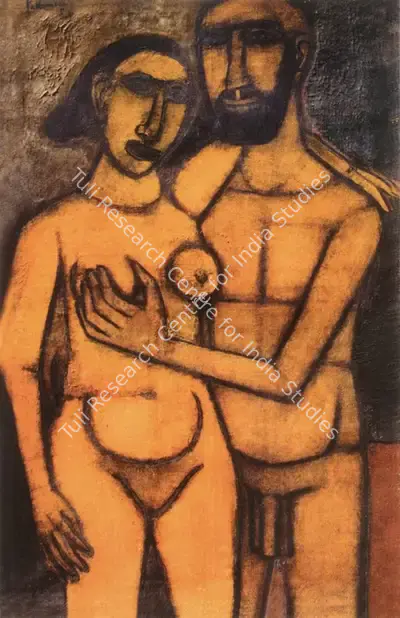 Akbar Padamsee (Artist), Lovers II, 1953, Painting