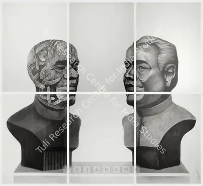 P.N. Chaturvedi (Artist), Anthropoid Bust, 2007, Painting