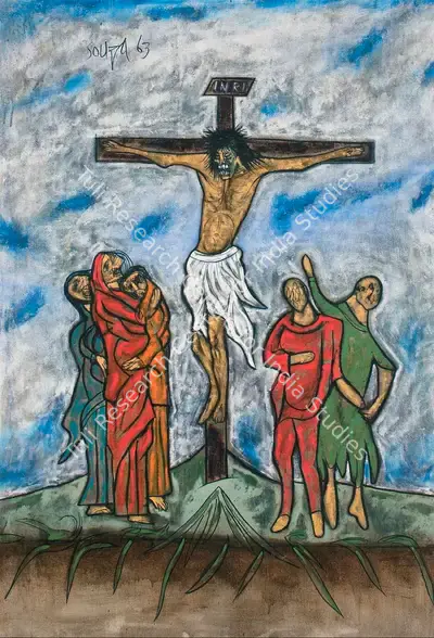 F.N. Souza (Artist), Last Howl from the Cross, 1963, Painting