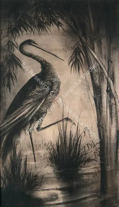 D.P. Roy Chowdhury (Artist), The Crane, 1951, Painting