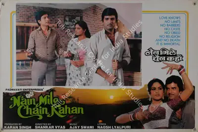 Karan Singh (Producer), Nain Mile Chain Kahan, 1985, Lobby Card