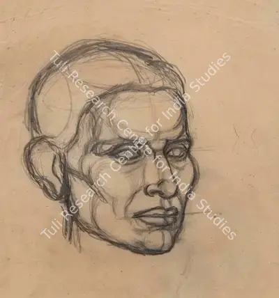 Amrita Sher-Gil (Artist), Head, 1928, Painting