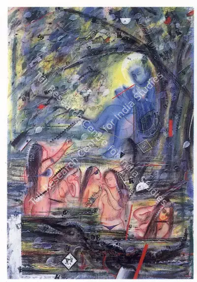 Vinod Dave (Artist), Vastra Haran, 1996, Painting