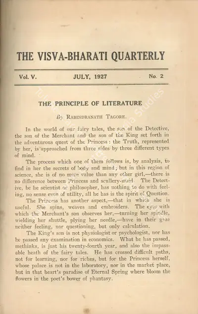 Rabindranath Tagore (Editor), Visva-Bharati Quarterly, 1927, Journal