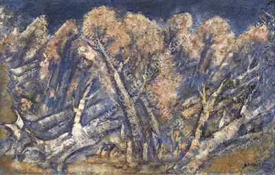 Baij, Ramkinkar (Artist). Untitled (Landscape), n.d. | Painting, AG.Mum/26.09.24, 2024 · Asta Guru
