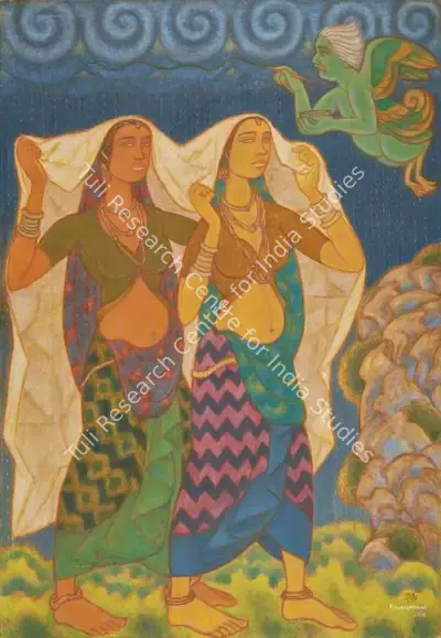 Ramachandran, A. (Artist). The Rainmaker and the Plastic Cover, 2003 | Painting, AG.Mum/22.12.18, 2018 · Asta Guru