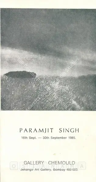 Paramjit Singh (Artist), Paramjit Singh, 1985, Solo Exhibition Invitation