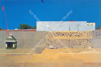 Atul Dodiya (Artist), Roadside With Temple, 1988, Painting