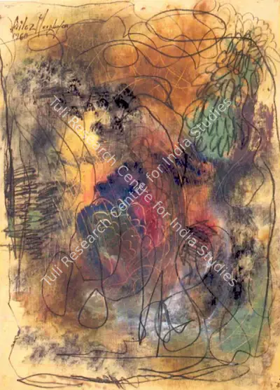 Mookherjea, Sailoz (Artist). Jungle, 1960 | Painting, So.NeY/10.10.97, 1960