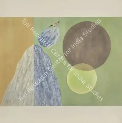 J. Swaminathan (Artist), Untitled (Bird Tree Mountain), 1970, Painting