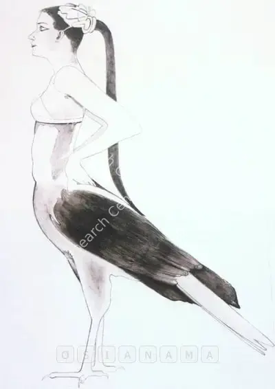 Surendran Nair (Artist), Kinnari - A Study For A Painting, 2005, Drawing