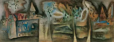 S.G. Vasudev (Artist), Cathedral, 1964, Painting