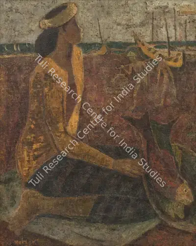 Hebbar, K.K. (Artist). Fresh Fish, 1960 | Painting, Sa.Del/27.09.25, 2025 · Saffronart