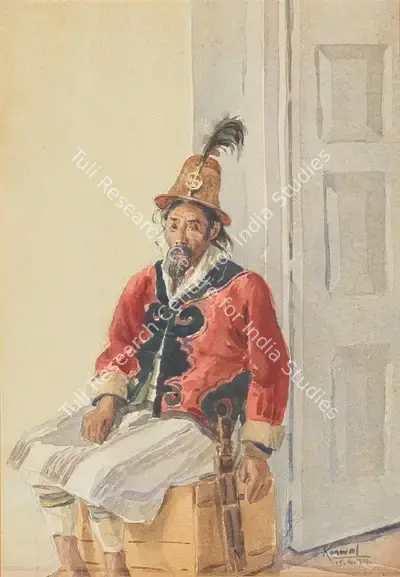 Krishna, Kanwal (Artist). Portrait of a Lepcha orderly, 1939 | Painting, Bon.Lon/05.06.25, 2025 · Bonhams