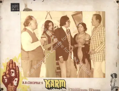 B.R. Chopra (Producer), Karm, 1977, Photographic Still Mounted on Lobby Card