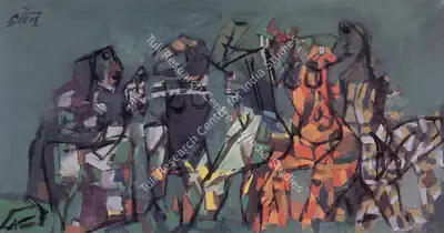 M.F. Husain (Artist), New York, 1964, Painting