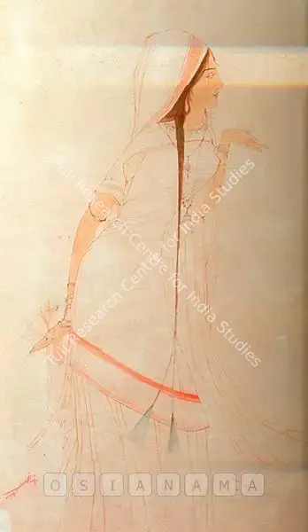 M.A.R. Chughtai (Artist), The Dancer, Drawing