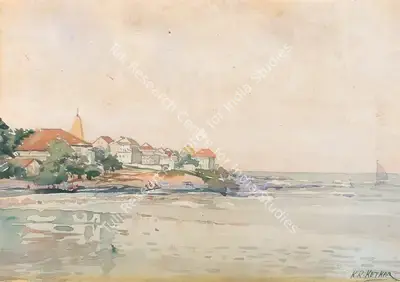 Bombay School (Artist), View from Haji Ali, Painting