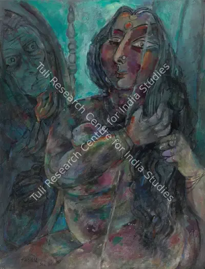 Paritosh Sen (Artist), Untitled (Woman and Mirror), 1989, Painting