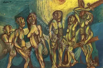 Mondal, Rabin (Artist). Around the Cross. Oil on canvas, 1991 | Painting | FineArts | 00362937