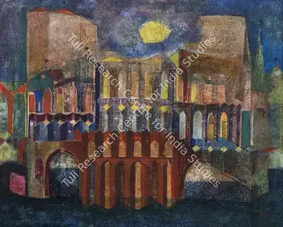 Bakre, S.K. (Artist). Untitled (Cityscape), 1964 | Painting, Bon.Lon/10.12.24, 2024 · Bonhams